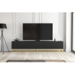 Creative Furniture Ripple Duo Black 2 Fluted Door TV Unit - thumbnail 3