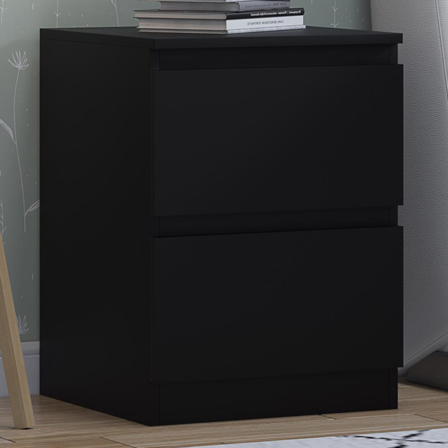 FWStyle Carlton Matt Black Bedside Table - image 1