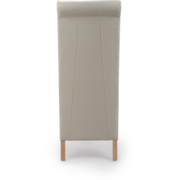 Krista Set of 2 Ivory Bonded Leather Roll Back Dining Chair - thumbnail 3