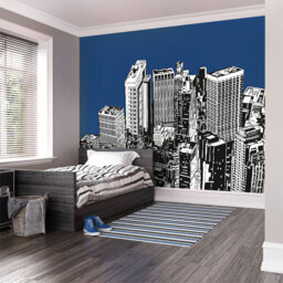 Origin Murals Urban City Skyscrapers Blue Wall Mural - thumbnail 3