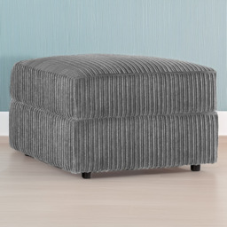 Portland Luxor Grey Jumbo Cord Footstool