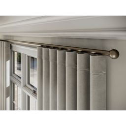 New Edge Blinds 540cm Taupe Styleline Gliding Curtain Pole Set with Ball End - thumbnail 2