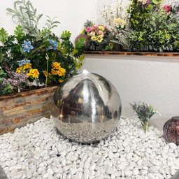 Tranquillity Stainless Steel Sphere Solar Powered LED Water Feature 40cm - thumbnail 2