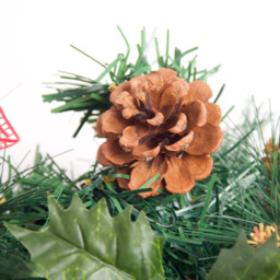Best Artificial Red Christmas Garland with Poinsettia and Baubles 270cm - thumbnail 4
