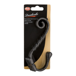 Hiatt Black Decorative Ornate Hat and Coat Hook - thumbnail 2