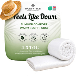 Opulent Home White Single Summer Hollowfibre Duvet 4.5 Tog