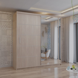 M N Furniture Venece 2 Door Oak Mirrored Sliding Wardrobe 150cm - thumbnail 4