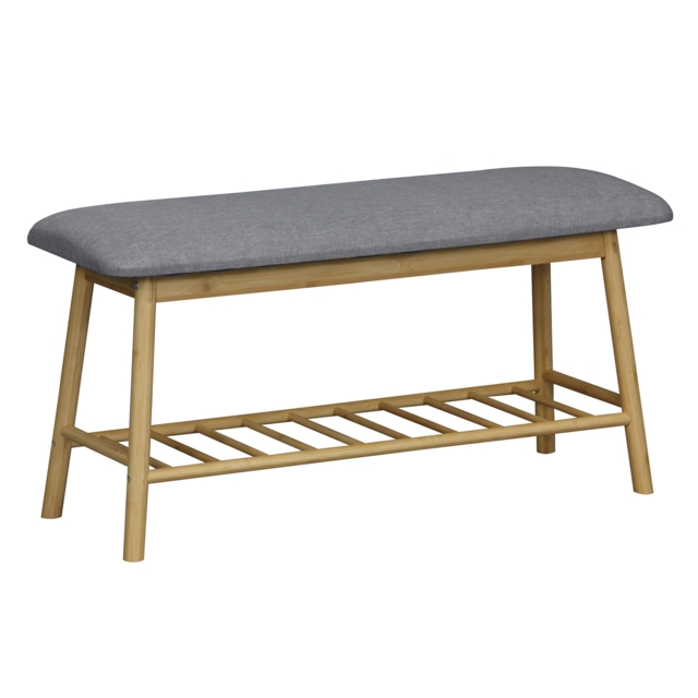 Isla Fabric Shoe Bench - Grey