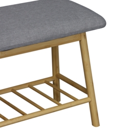 Isla Fabric Shoe Bench - Grey - thumbnail 3