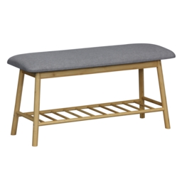 Isla Fabric Shoe Bench - Grey - thumbnail 1