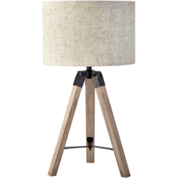 Lighting Collection Linen Shade Tripod Table Lamp