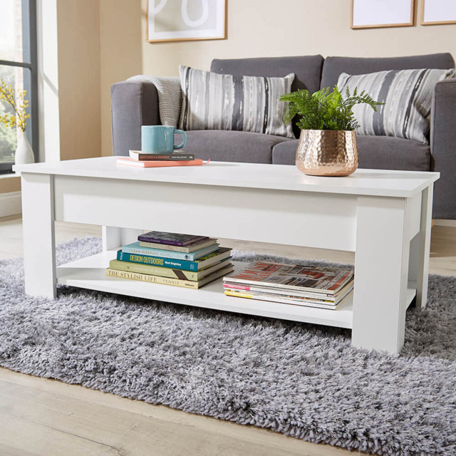 Home Source Orlando White Lift Up Storage Coffee Table - image 1