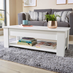 Home Source Orlando White Lift Up Storage Coffee Table