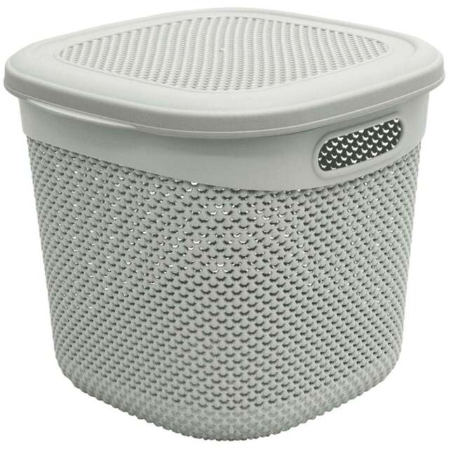 JVL Droplette 15L Ice Grey Storage Basket - image 1