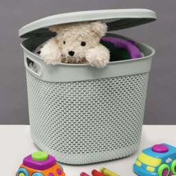 JVL Droplette 15L Ice Grey Storage Basket - thumbnail 2