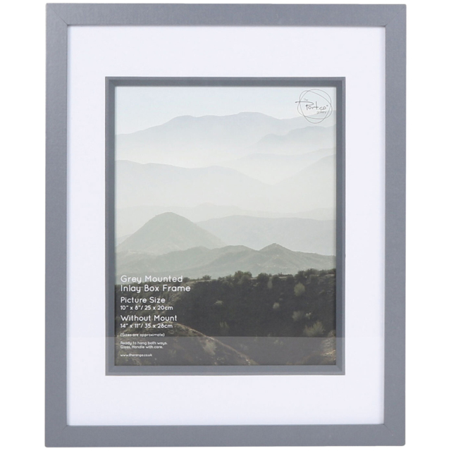 The Port. Co Grey Inlay Box Frame Mounted 10 x 8 inch