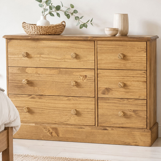 Core Products Cotswold 6 Drawer Pine Wide Chest of Drawers - image 1