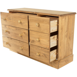 Core Products Cotswold 6 Drawer Pine Wide Chest of Drawers - thumbnail 3