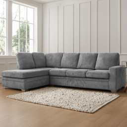 Home Detail Alcott 6 Seater Grey Jumbo Cord Fabric Left Hand Corner Sofa