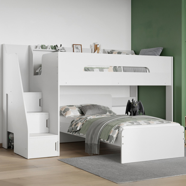 Flair Stepaside White L-Shaped Bunk Bed - image 1