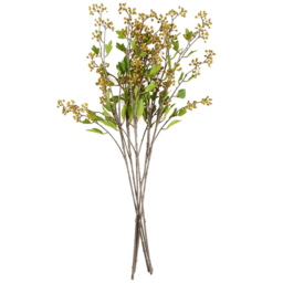 Leaf Single Stem Yellow Berry Artificial Pick 90cm 6 Pack - thumbnail 1