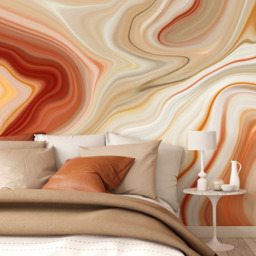 Origin Murals Marbled Ink Orange Wall Mural