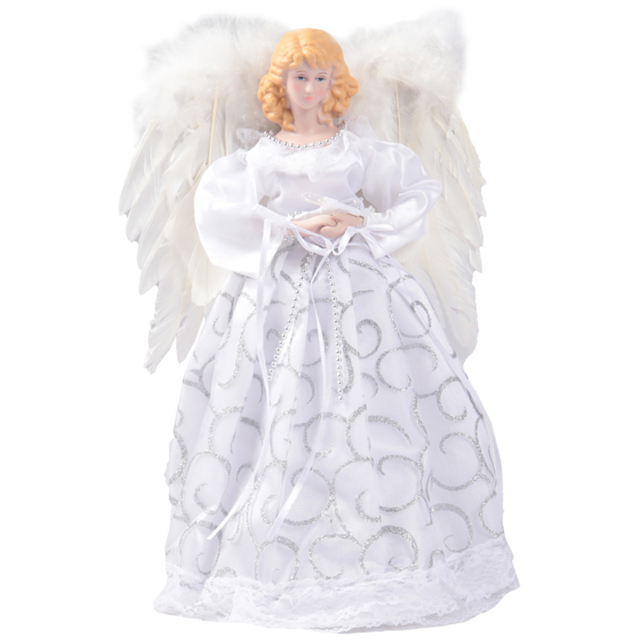 Living and Home White LED Angel Christmas Tree Topper - image 1