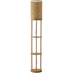 ValueLights Elsa Natural Wood 3 Tier Floor Lamp