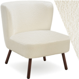 tectake Robina White Plush Boucle Teddy Chair - thumbnail 2