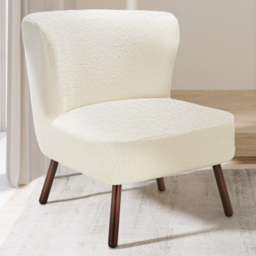 tectake Robina White Plush Boucle Teddy Chair