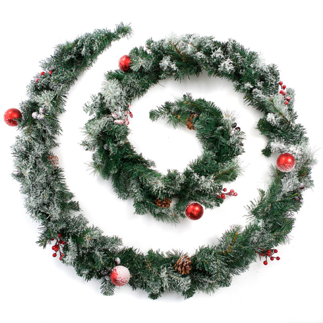 Best Artificial Red Frosted Christmas Garland 370cm - image 1