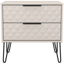 Crowndale Harlequin 2 Drawer Kashmir Matt Side Table Ready Assembled - thumbnail 3