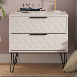 Crowndale Harlequin 2 Drawer Kashmir Matt Side Table Ready Assembled