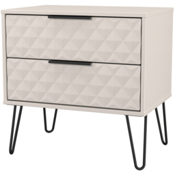 Crowndale Harlequin 2 Drawer Kashmir Matt Side Table Ready Assembled - thumbnail 2