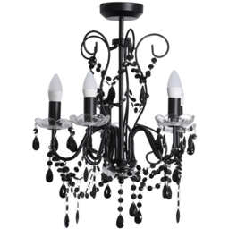 ValueLights Viscount 5 Way Black Jewel Chandelier LED Pendant Light - thumbnail 1