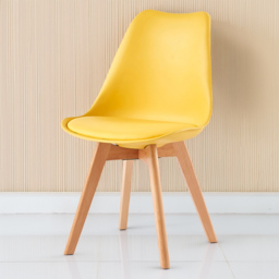 Eva Yellow Padded Seat Dining Chair Set of 2 - thumbnail 1