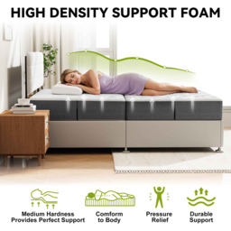 Rattrix Grey King Size Memory Foam Futon Folding Floor Mattress with Removable Cover 4 inch - thumbnail 4