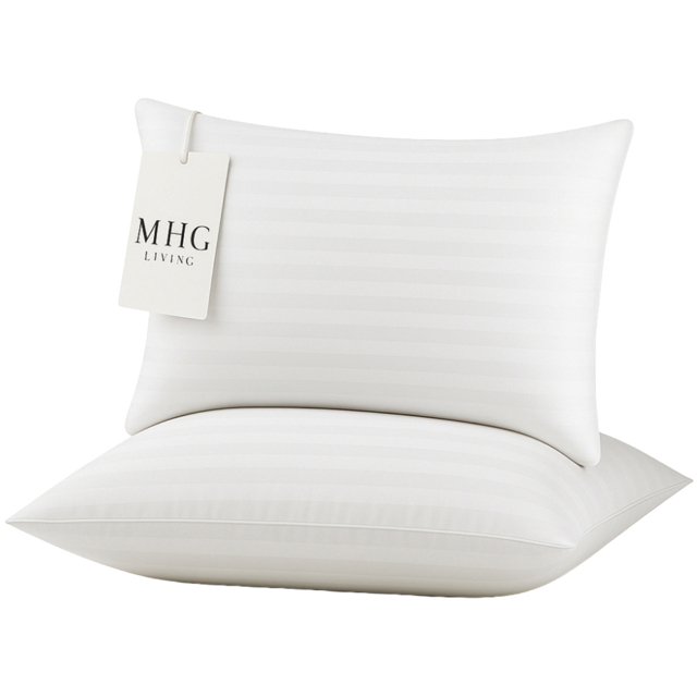 MHG Living Striped Medium Firm Microfibre Pillow 4 Pack - image 1