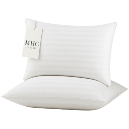 MHG Living Striped Medium Firm Microfibre Pillow 4 Pack - thumbnail 1
