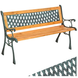 tectake Tamara Brown 2 Seater Garden Bench - thumbnail 2