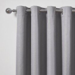 Divante Hoxton Blackout Silver Eyelet Curtains 168 x 229cm - thumbnail 3
