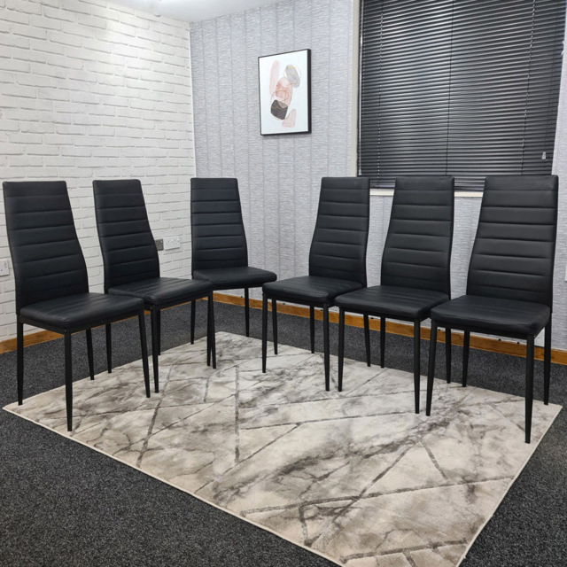 Kosy Koala Set of 6 Black Faux Leather Dining Chair - image 1