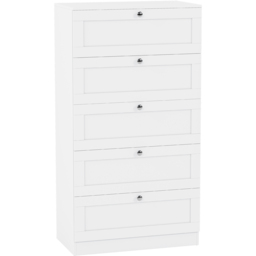 Vida Designs Altino White 5 Drawer Shaker-Style Chest of Drawers - thumbnail 2