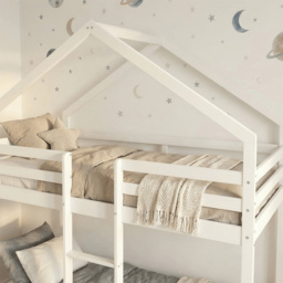 Noa and Nani Kirstine Single White House Cabin Design Bunk Bed - thumbnail 4