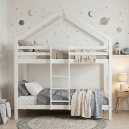 Noa and Nani Kirstine Single White House Cabin Design Bunk Bed - thumbnail 3