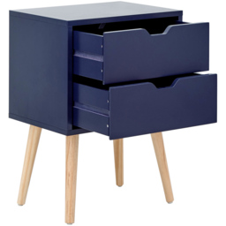 GFW Nyborg 2 Drawer Nightshadow Blue Bedside Table - thumbnail 4