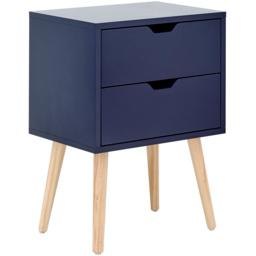GFW Nyborg 2 Drawer Nightshadow Blue Bedside Table - thumbnail 3