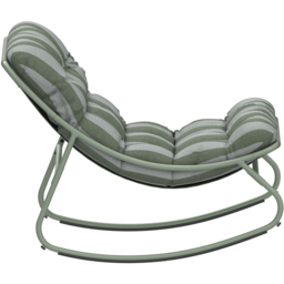 Charles Bentley Porto Green Stripe Olefin Fabric Garden Rocking Chair - thumbnail 3