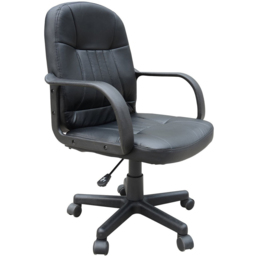 Portland Black PU Leather Swivel Executive Office Chair - thumbnail 2