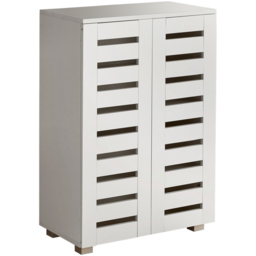 Home Source Oslo 2 Door White Shoe Cabinet - thumbnail 2